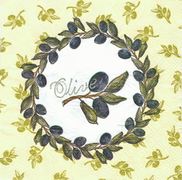 OL 014 - ubrousek 33x33 - olive v kruhu