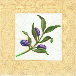 OL 010 - ubrousek 33x33 - olivy v béžovém rámu