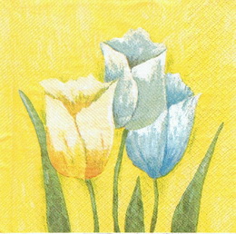 KV 143 - ubrousek 33x33 - tulipány na žlutém