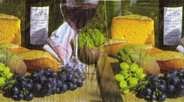 KM 011 - ubrousek 33x33 - víno+sýr