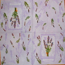 BY 054 - ubrousek na decoupage 33x33 - lavender na fial.