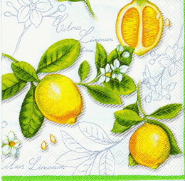 OZ 100 AMBIENTE - ubrousek 33x33 -citrony na blm - zvtit obrzek