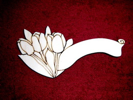 Jmenovka na dvee tulipnky s lstkem-v.7,5x13cm