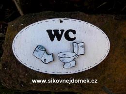 Cedulka ovl WC 14x8cm - hndo-bl+vezy 