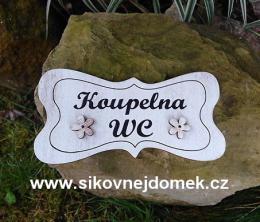 Cedulka .12 - 15x7,5cm - Koupelna,WC /SC/+kytiky