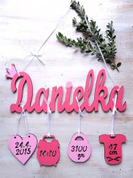 Jméno Danielka+narození -dekor