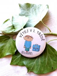 Magnet pr.5cm Vítej v 1.třídě, motiv kluk