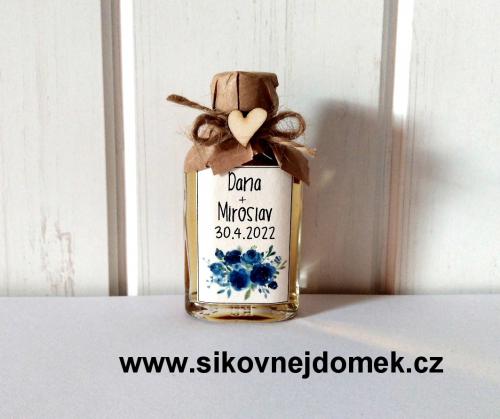Svatební medovina 100ml - modré růže