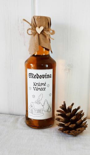 Medovina 200ml - Krásné Vánoce, chaloupka, sv. přírodní-cena za 1ks