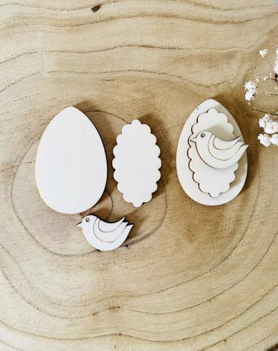 3D zpich na pejli vejce+ptek -3ks